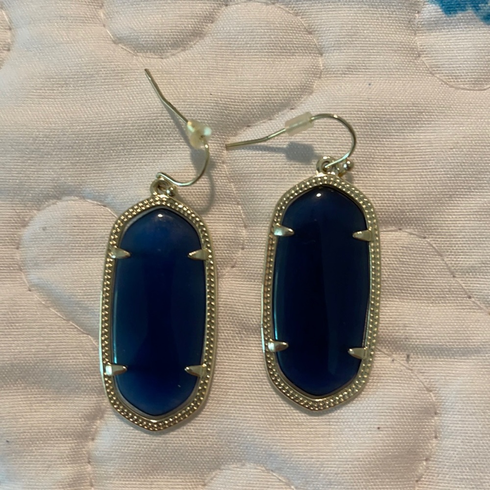 Kendra Scott Elle Gold & Blue-Jewel Drop Earrings